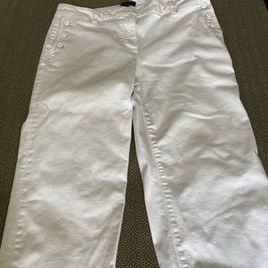 Talbots Wide Leg Cropped Sailor White Denim